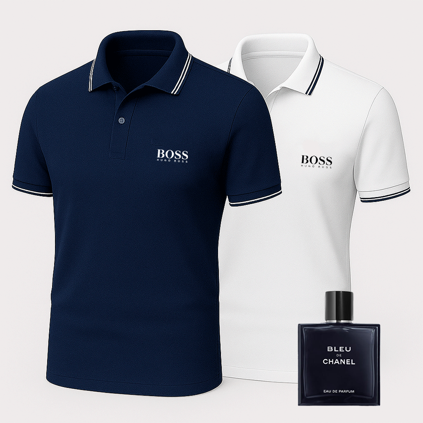 [BUY 1 GET 2] Premiere Polo Shirt Kit – 2 Premium Polos + Free Luxury Fragrance